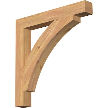 Ekena Millwork Thorton Block Smooth Bracket, Western Red Cedar, 3 1/2"W x 28"D x 28"H BKT04X28X28THR05SWR
